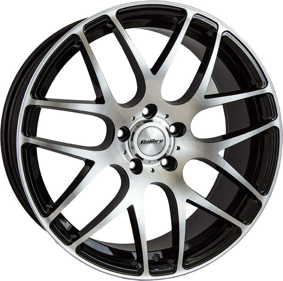 Calibre Exile R T5 T6 T6.1 8.0 x 18" Alloy wheels with tyres (Black/ Polished face)